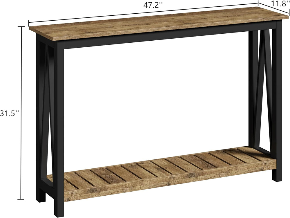 ChooChoo Farmhouse Console Table, Rustic Vintage Narrow Sofa Table for Entryw...