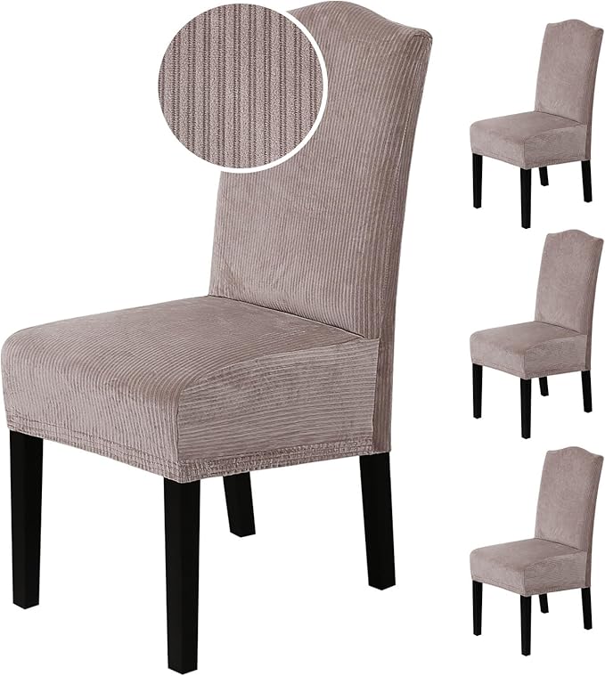 H.VERSAILTEX Velvet Dining Chair Covers Stretch Chair Covers for Dining Room ...