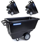 Tilt Truck, 1/2 Cu. Yd. Capacity Dump Cart with Heavy Duty 12” Wheels & 5” Casters for Handling, Transporting on Construction Jobsites, 750 lbs, Trash Cart with Wheels DUC12A-03PK (3-Pack)