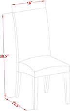 East West Furniture LGBA7-BLK-05 7 Piece Dining Room Table Set Consist of a Rectangle Kitchen Table with Butterfly Leaf and 6 Grey Linen Fabric Parson Dining Chairs, 42x84 Inch, Black