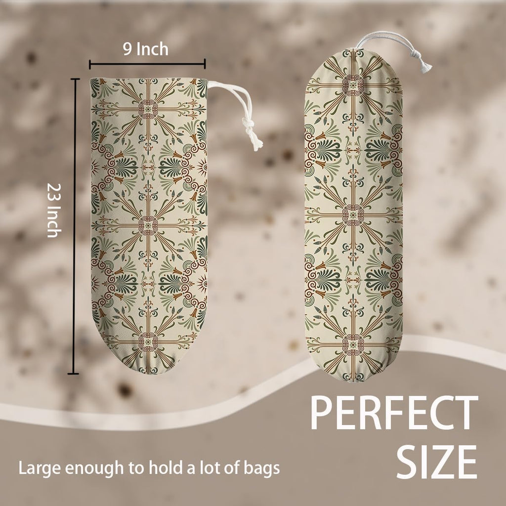 Boho Vintage Plastic Bag Holder, Reusable Grocery Bags Holder for Wall Mounting, Car Organizer, Boho Washable Shopping Bags Carrierfor Home Kitchen, Kitchen Pattern Garbage Bag 67