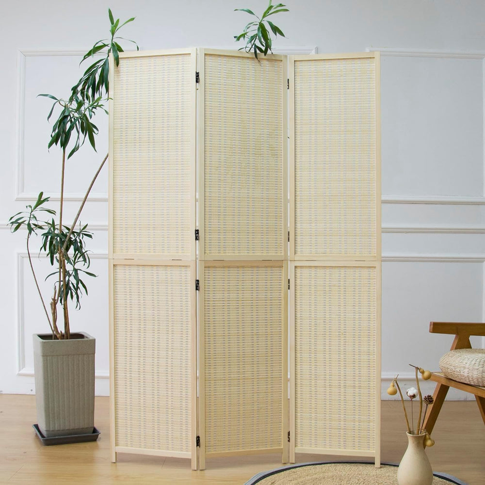 Furnnylane 3 Panel Room Divider and Folding Screen Divider,Two in One Detacha...
