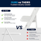 Flash Furniture HERCULES Series White Wood Folding Chair with Vinyl Padded Seat