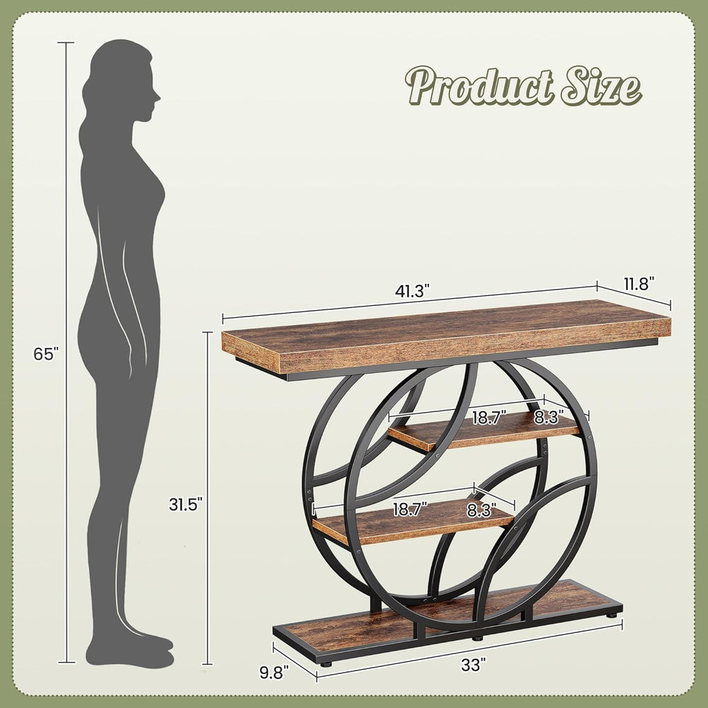 Huuger 41.3 Inch Entryway Table with Artistic Curved Metal Frame,Sofa Table |...