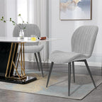 Dining Chairs Set of 6 Modern Velvet Dining Room Chairs Upholstered Dining Chairs with Thick Cushions Metal Legs Armless Back Chair for Kitchen and Living Room Grey