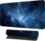 Galaxy Mouse Pad – Large Extended Desk Mat 31.5 x 11.8 in– Deep Space Nebula Starry Sky Design, Non-Slip Base, Waterproof Surface, Oversized Keyboard & Mouse Pad for Gaming or Office