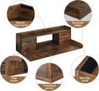 4 Drawers Washer Dryer Countertop with Shelf, 27.5" D x 54" W Laundry Topper with 3.54" High Guardrails and Non-Slip Pads,Extra Storage Organizer for Over Washer and Dryer, Holds 66 Lbs,Vintage Brown