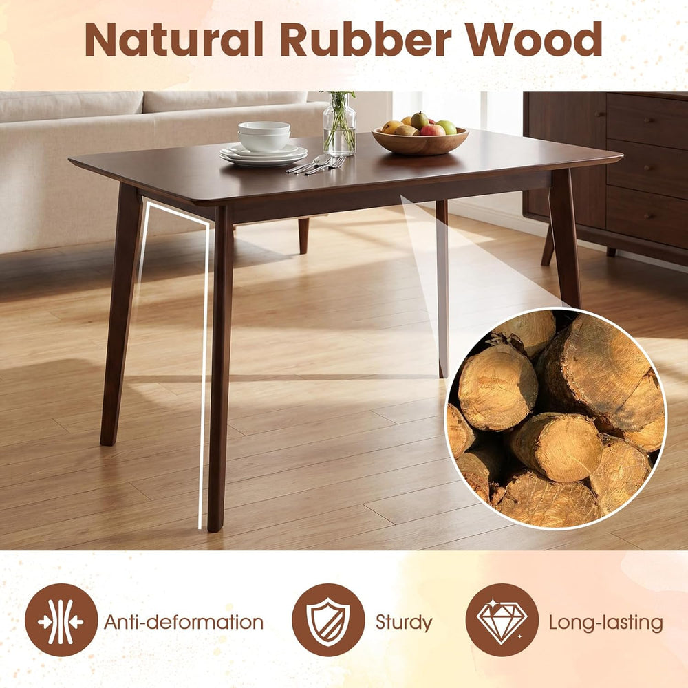 Giantex Dining Table for 4, 47" Rectangular Wooden Kitchen Table with So...