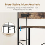Bakers Rack with 3 Power Outlets, 4-Tier Microwave Stand with Storage, Freestanding Kitchen Shelf Stand 23.6”L x 15.7”W x 51.2”L, Rustic Brown Coffee Bar Table