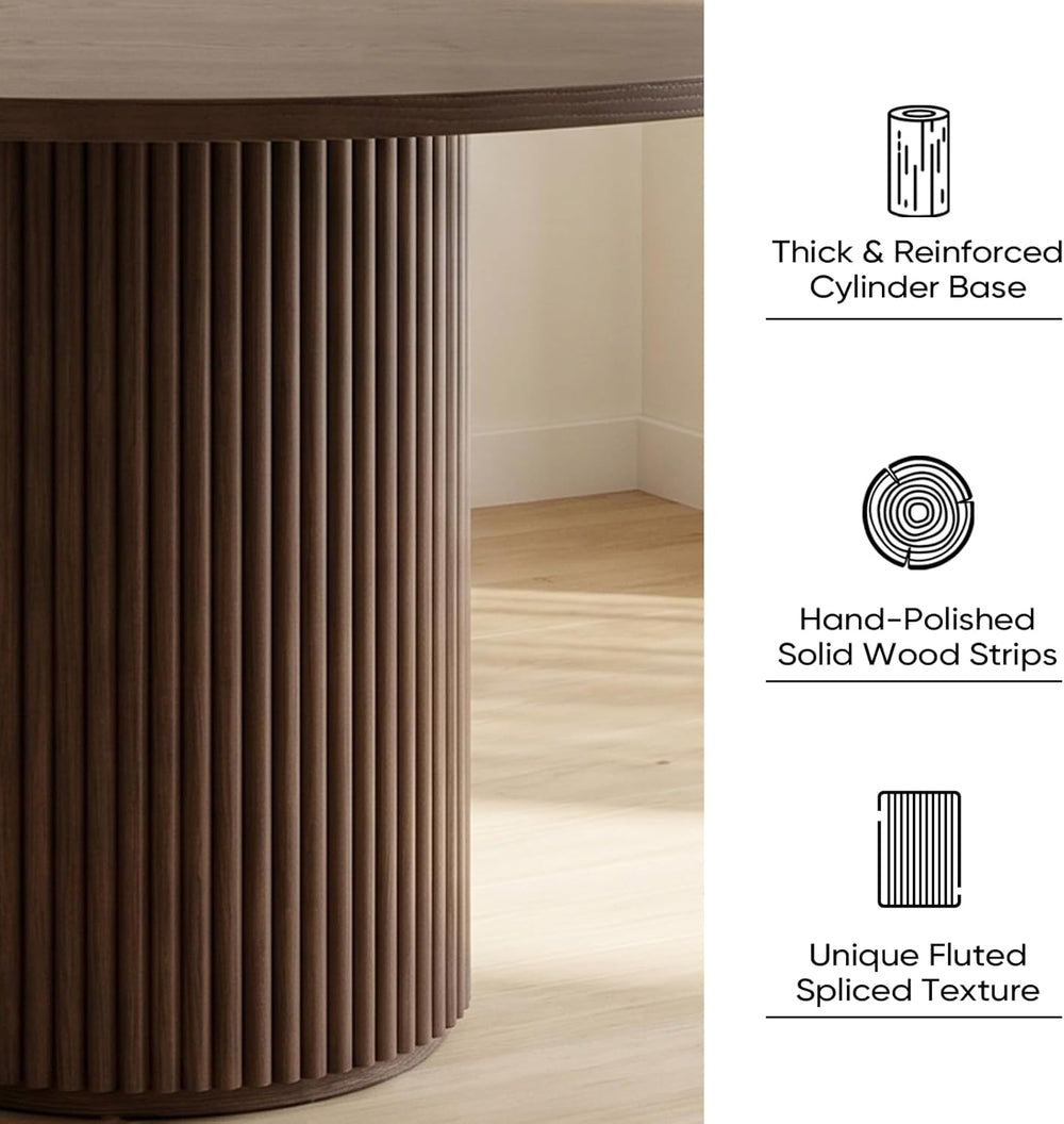 Comfy to go 40 inch Round Dining Table, Pedestal Dining Table with Concrete C...