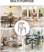 Dining Room Chairs Set of 6, Upholstered Farmhouse Dining Chairs, Modern Fabric Kitchen Chairs with Solid Wood Leg,Beige