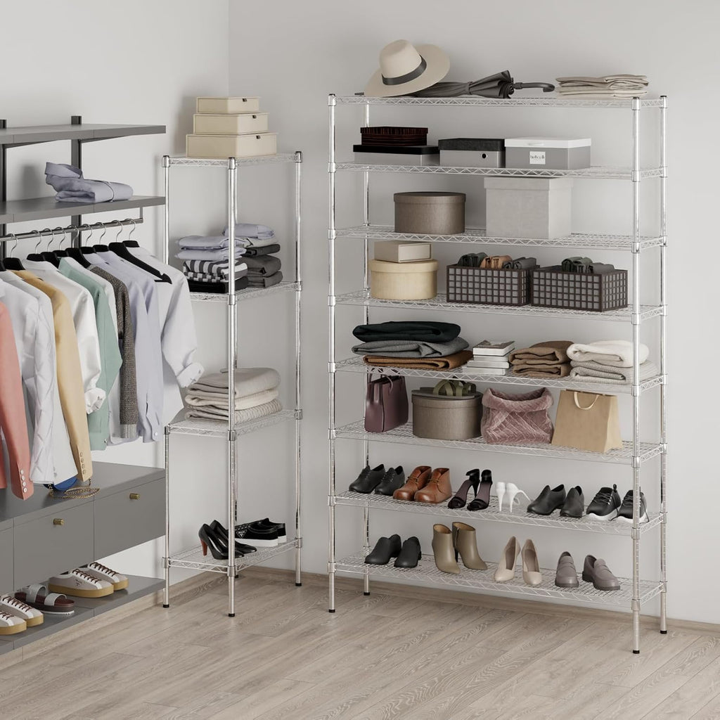14" Deep x 54" Wide x 86" Height Wire Shelving Kit | 8-Tier | NSF Commercial Storage Rack Unit