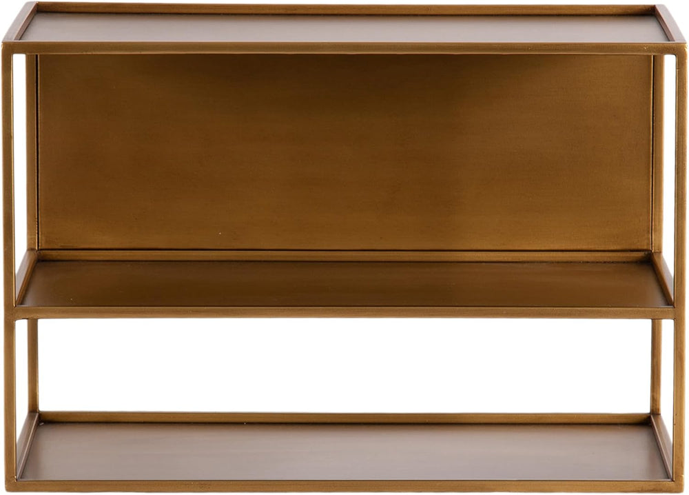 Kate and Laurel Nomi Modern Metal Floating Side Table with Storage, 18 x 10 x...