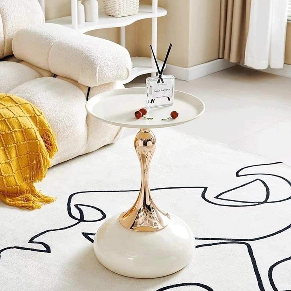 Elegant Modern Side Table - Featuring a Unique Hourglass Design, Ideal for us...