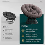 Bme 40" Ergonomic Wicker Papasan Chair