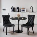 SoarFlash Kitchen Table and Chairs for 2, 24" Dining Table Set for 2 with Velvet Upholstered Chairs, 3 Piece Round Kitchen Table Set, Dining Room Table Set for Small Space, Apartment