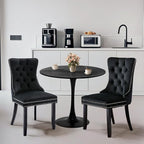 SoarFlash Kitchen Table and Chairs for 2, 24" Dining Table Set for 2 with Velvet Upholstered Chairs, 3 Piece Round Kitchen Table Set, Dining Room Table Set for Small Space, Apartment