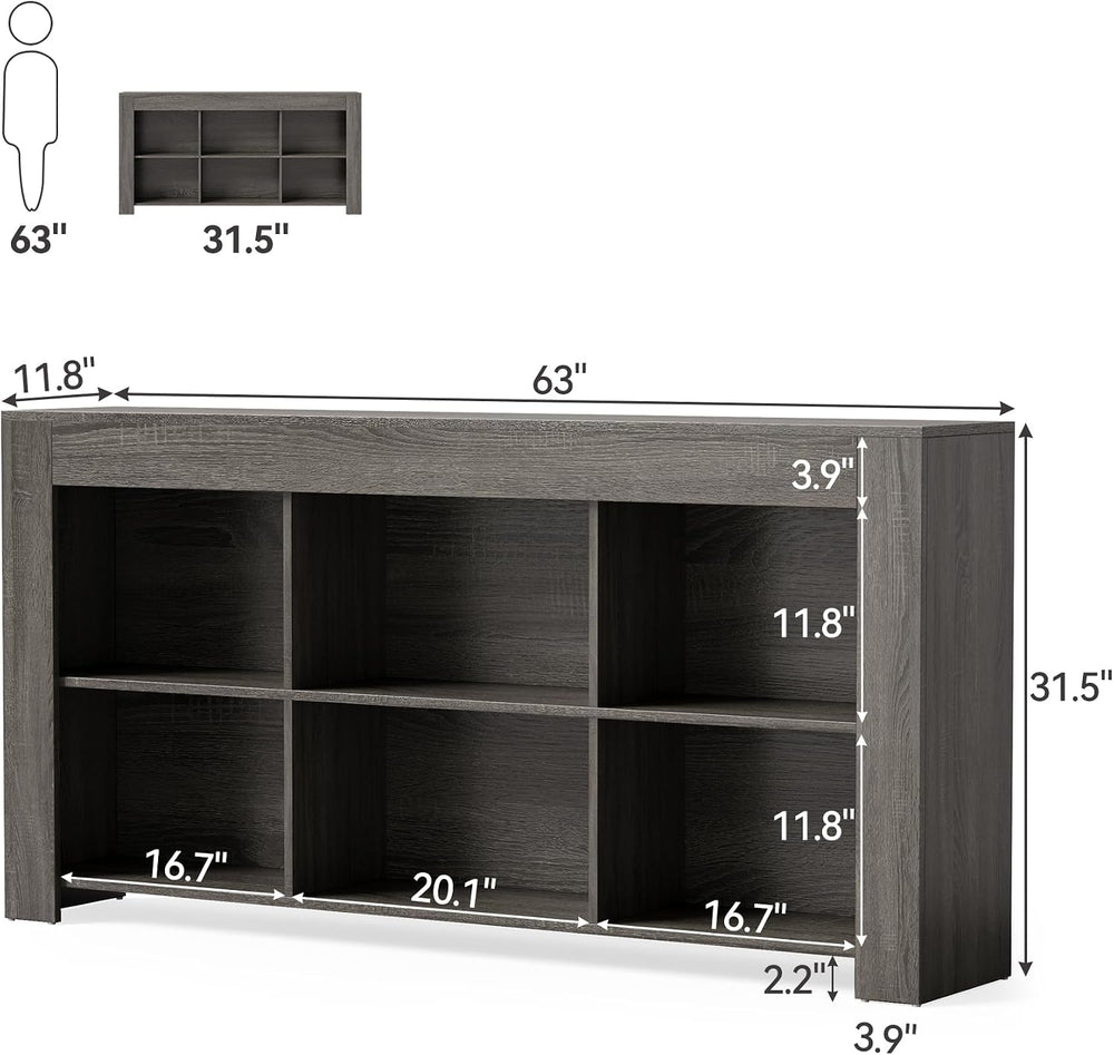 LITTLE TREE Console Table with Storage, 63-Inch Long Sofa Table, Entryway Tab...