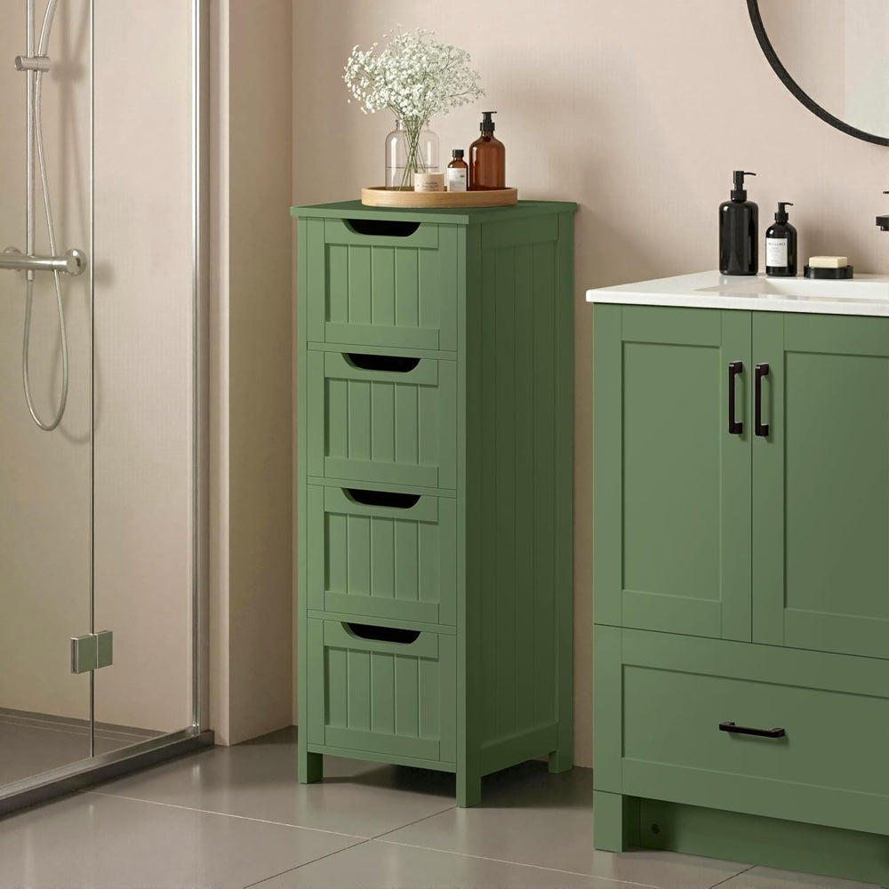 Yaheetech Bathroom Storage Cabinet, Narrow Side Storage Organizer with 4 Draw...