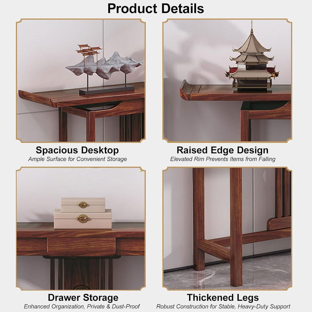 Meditation Altar Table At Home, Buddhist Style Wooden Altar Cabinet, Personal...