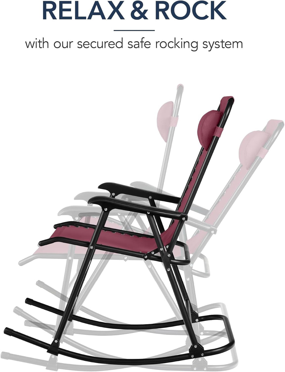 Best Choice Products Outdoor Zero Gravity Rocking Chair, Folding Reclining Pa...