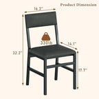 Dining Chairs Set of 2, Upholstered Modern Dining Room Chairs with Ergonomic Backrest and Metal Legs, Fabric Kitchen Chair for Dining, Kitchen and Living Room, Black