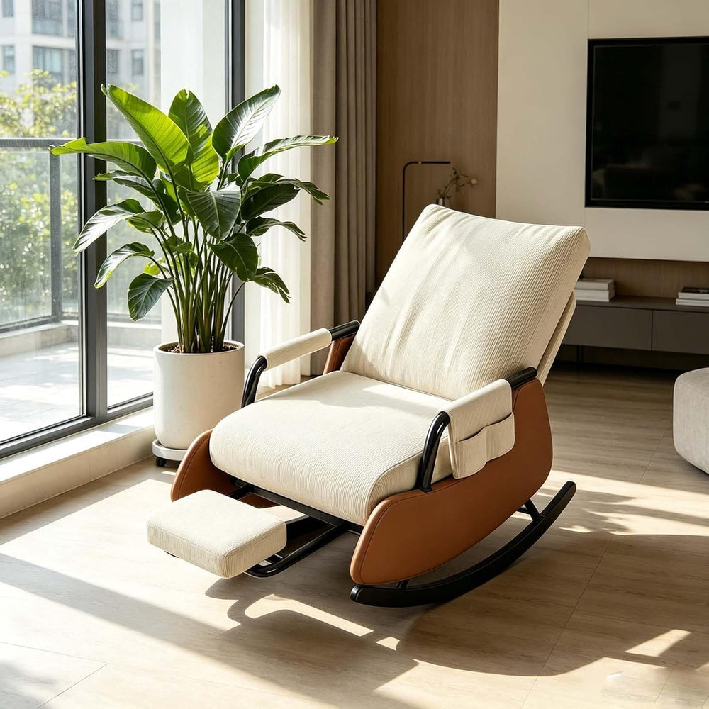 Detachable Footrest Rocking Chair,Rocking Chair with Foot Rest | Foldable Adj...