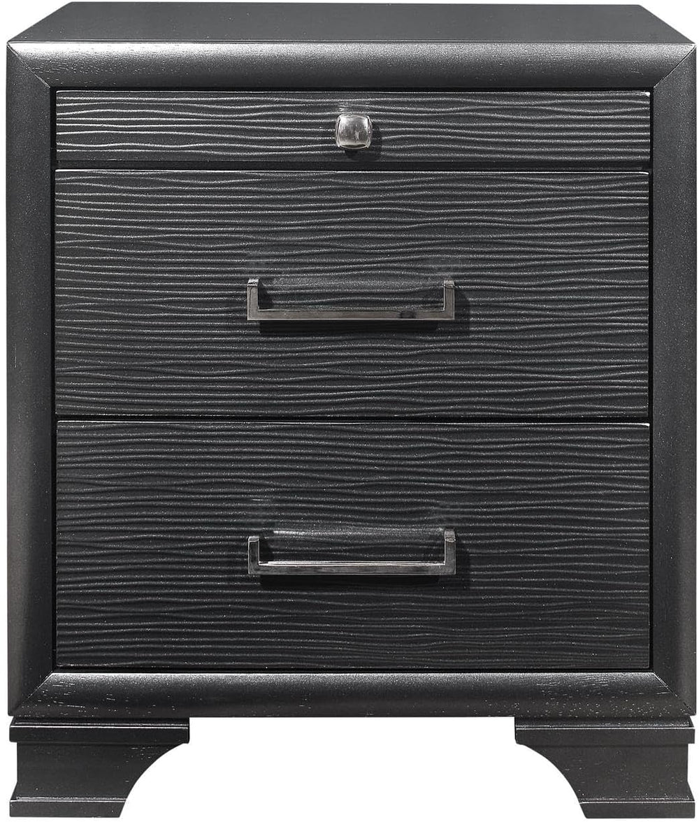 Grey Nightstand with 2-Drawer,for Small Spaces
