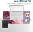Pink Gaming Mouse Pad 31.5"x11.8"Desk Mat Anti-Slip Rubber Base & Durable Stitched Edges for Gamers Smooth Mouse Writing Surface for Desk Office/Home