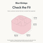BLUE GINKGO Small Stackable Organizer Caddy – Korean-Made Portable Tote for Bathroom, Office, Crafts, or School Supplies (Square, Pink)