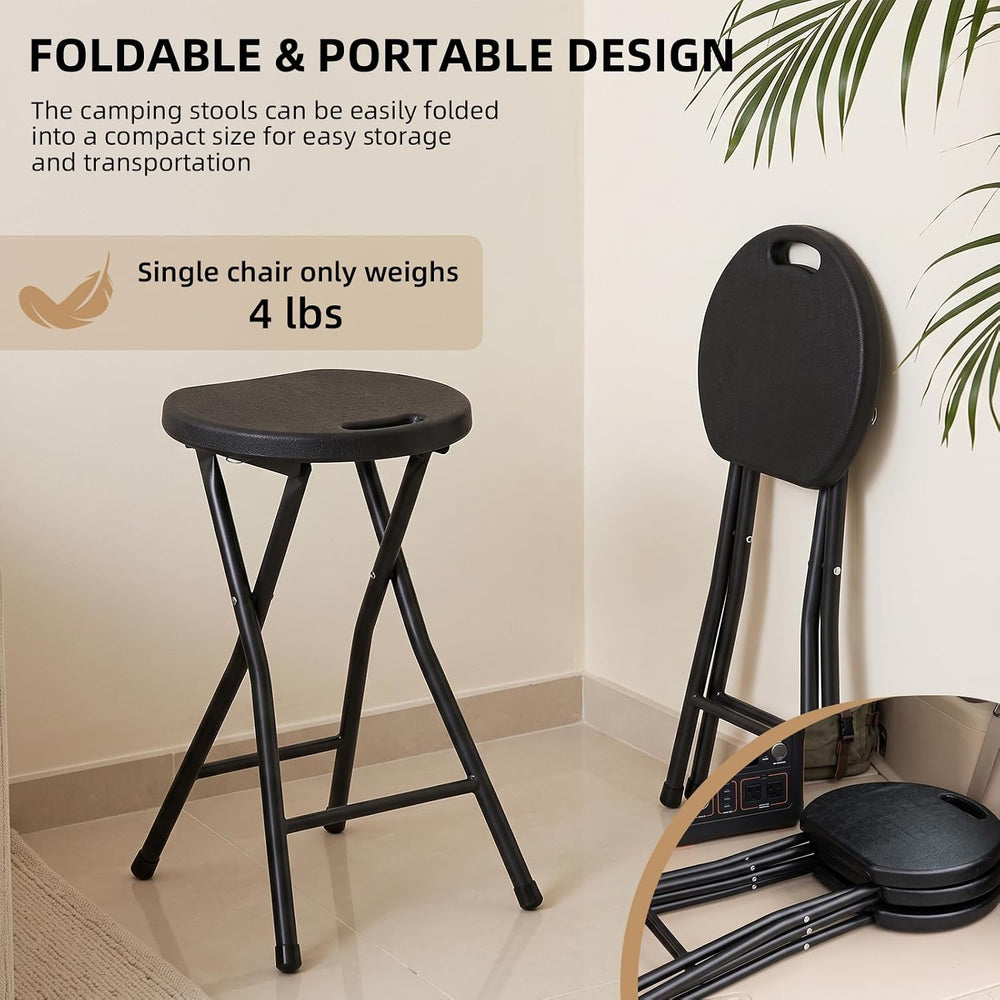 Folding Stool with Handle,Bar Stools Portable Chair 1-Pack