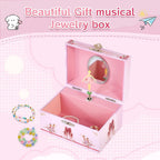 Musical Ballerina Jewellery Box with Spinning Ballerina for Girls Jewel Storage,Ballet Music Box Birthday Gifts for Girls
