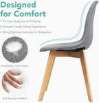Giantex Set of 4 Kitchen Dining Chairs, Easily Assemble Modern Fabric Cushion Seat Chair w/Wood Legs, Mid Century Armless Chairs for Kitchen, Dining Room, Restaurant, Gray