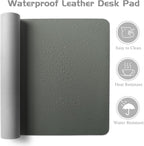 Aothia Leather Desk Pad Protector, Office Desk Mat, Large Mouse Pad, Laptop Desk Pad, Non-Slip PU Leather Desk Blotter, Waterproof Desk Writing Pad for Office and Home (Jungle Green, 47" x 24")