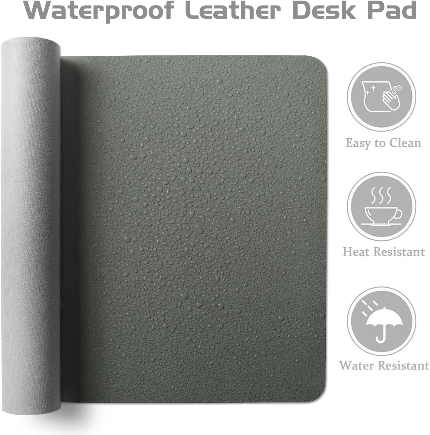 Aothia Leather Desk Pad Protector, Office Desk Mat, Large Mouse Pad, Laptop Desk Pad, Non-Slip PU Leather Desk Blotter, Waterproof Desk Writing Pad for Office and Home (Jungle Green, 47" x 24")