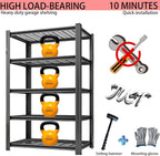 Storage Shelving Unit 6-Tier Heavy Duty Garage Shelves Metal Organizer Utility Rack for Kitchen Pantry Basement Pantry Warehouse Laundry Black 84" H x 55" W x 24" D 3000LBS