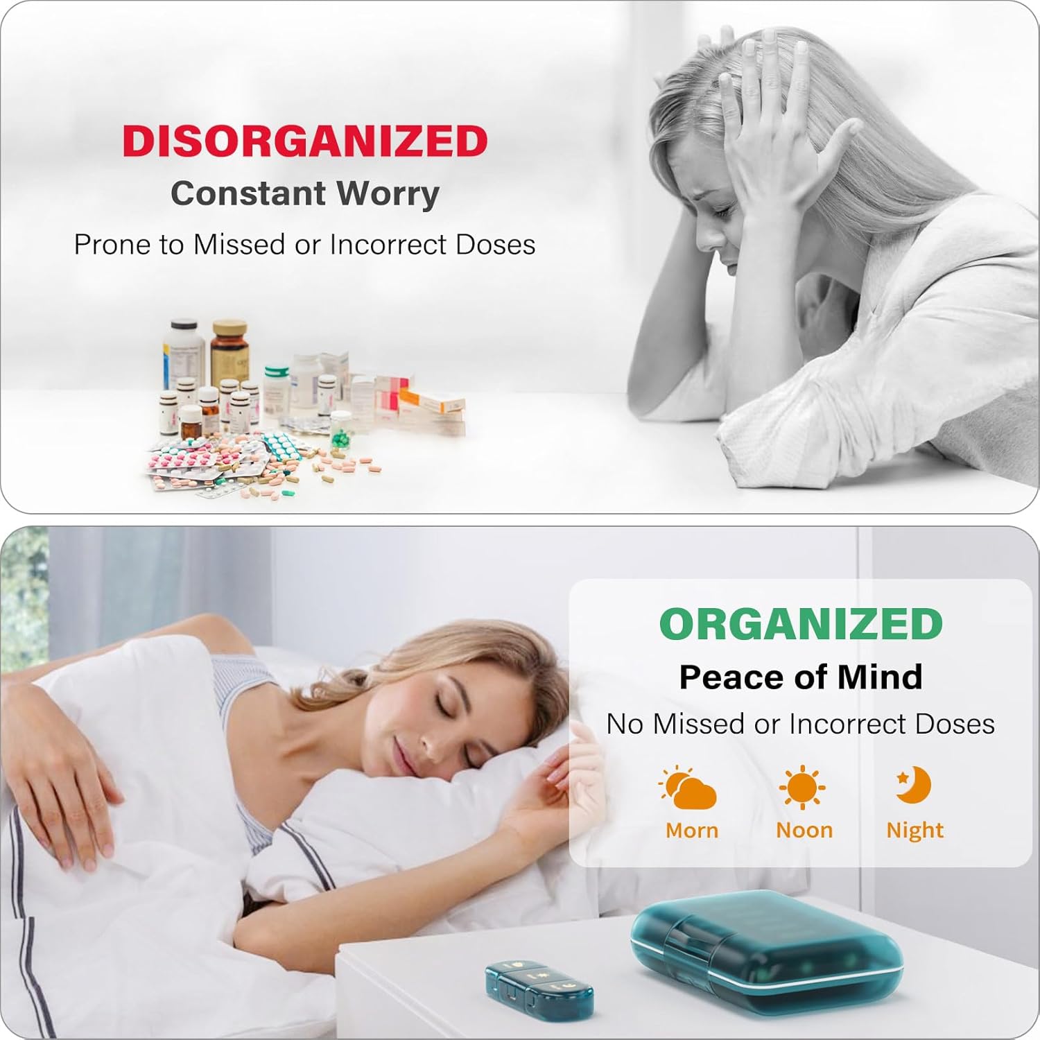 Weekly Pill Organizer 3X a Day, 7 Day Pill Box 3 Times, Portable for Travel Pill Case for Pills/Vitamin/Fish Oil/Medication/Supplements (3x7 Blue)