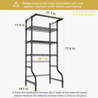Ulif U11 Medium Over Washer and Dryer Shelves, 3 Tiers Laundry Room Storage and Organizer Standing Shelf, Metal Freestanding Clothes Drying Rack, 31.1”W x 19.7”D x 77.6”H, Black