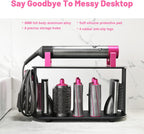 Foho Storage Holder Compatible for Dyson Airwrap Styler, 8-Holes Countertop Bracket Organizer Stand Storage Rack for Hair Curling Iron Wand Barrels Brushes Diffuser Nozzles for Home/Bedroom/Bathroom