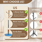 Solid Wooden Coat Rack Stand, Coat Racks Freestanding with 6 Hooks, Natural Birch Wood Coat stands with Sturdy Round Base, Tree Coat Hanger Standing for Entryway Bedroom Office (Cherry)