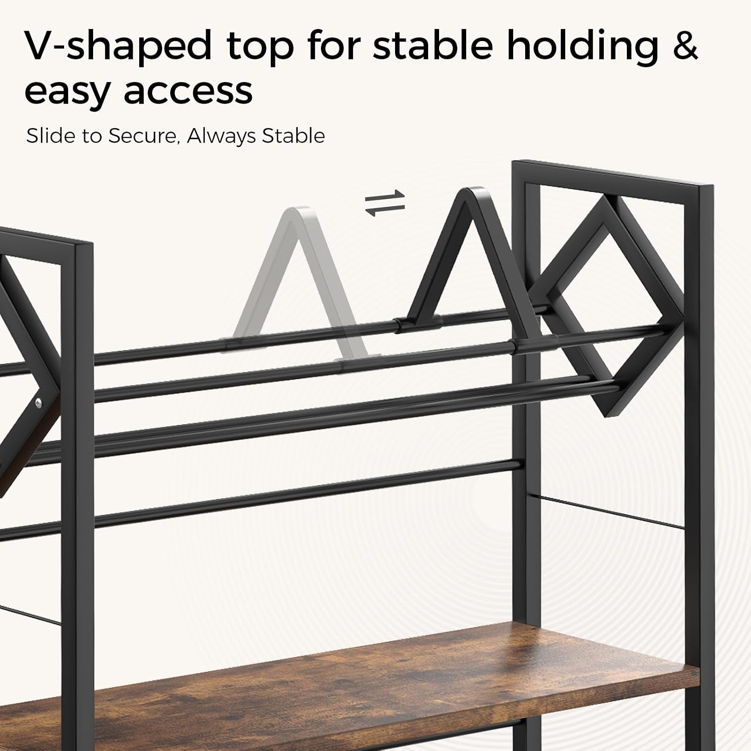 3-Tier CD Holder for 120 CDs, Wooden and Metal CD Storage Rack For DVDs | Top Shelf Shows Favorite Album Art, Open Tiers Keep CDs and DVDs Sorted For Retro Music Corners