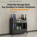 Movable Large Capacity Metal Umbrella Stand Rack with Drip Tray, Tiered Umbrella Organizer Holder, Can hold 15/24/33 umbrellas, for Commercial, Hotel, Entryway(Black,Medium)