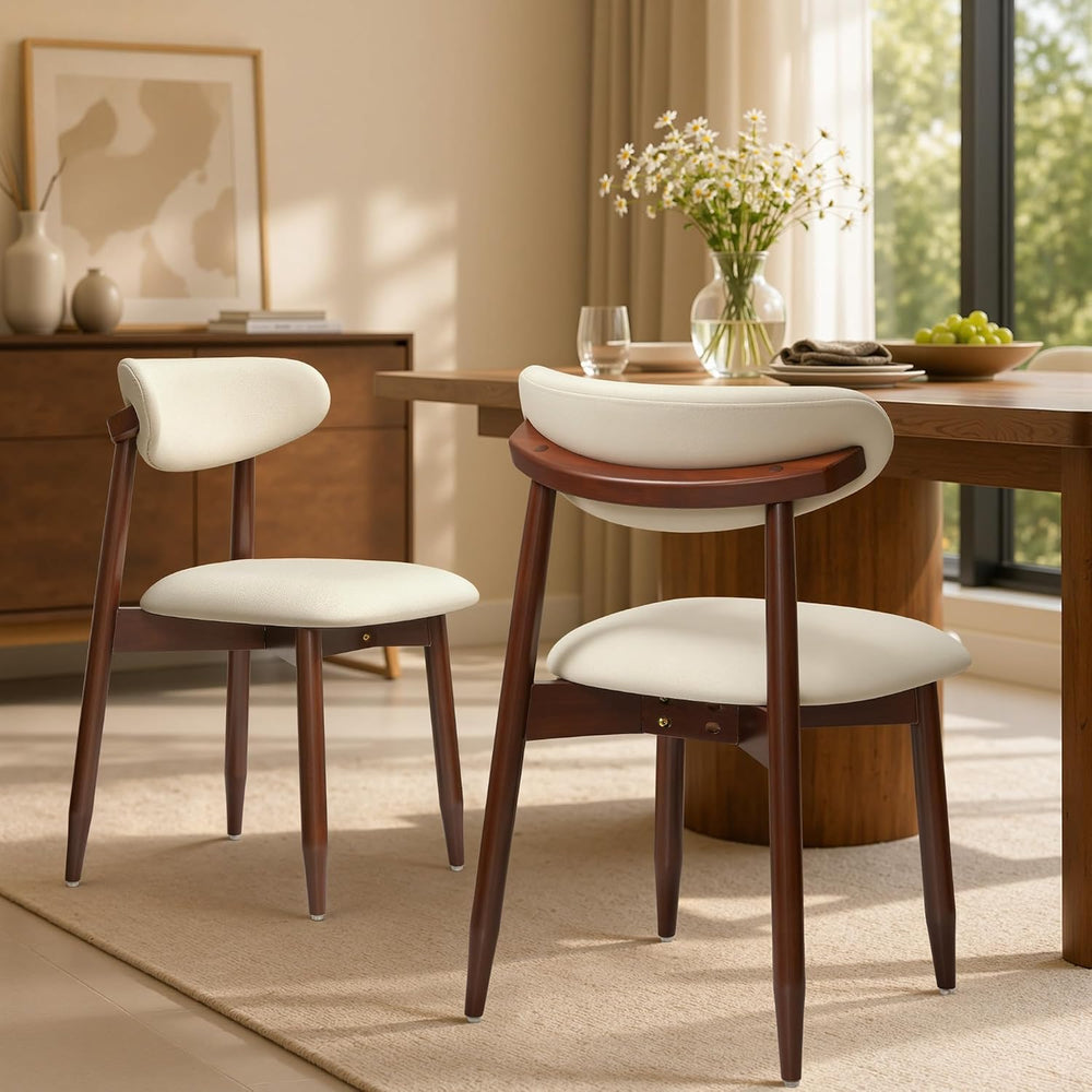 CHUN YI Dining Chairs Set of 6, Upholstered Solid Wood Dining Room Chairs