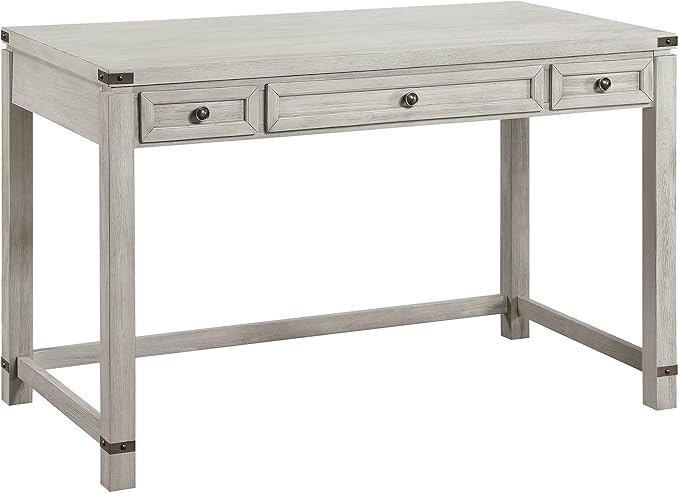 OSP Home Furnishings Baton Rouge Traditional Home Office Writing Desk, Champagne Oak