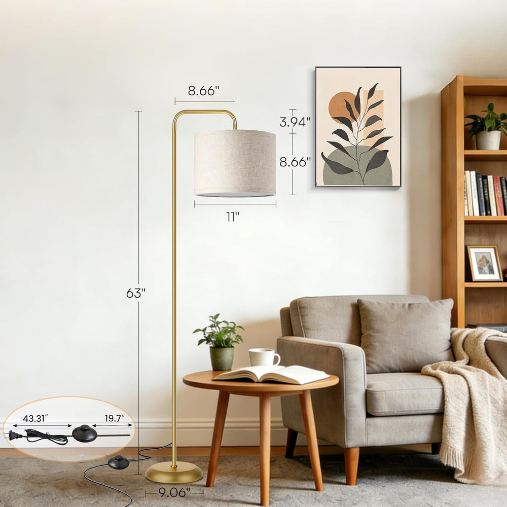 TJOY Floor Lamp, Golden Standing Floor Lamp for Living Room with 3 CCT Bulb