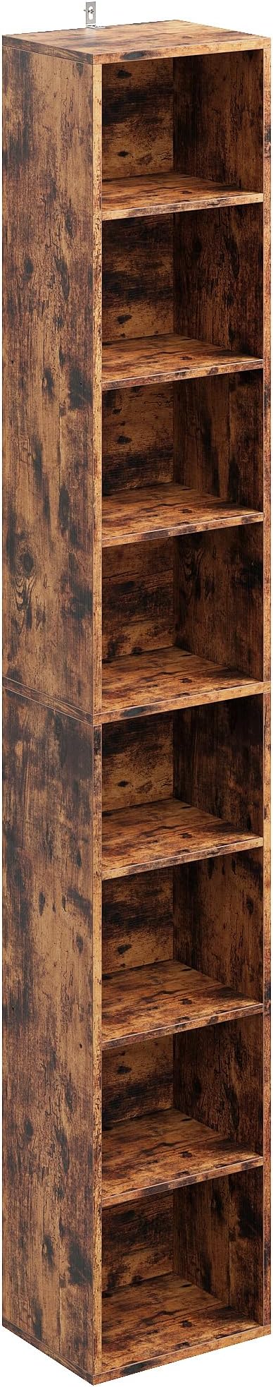IRONCK Tall Narrow Bookshelf 8 Tiers, Compact Corner Bookcase, Easy to Match ...