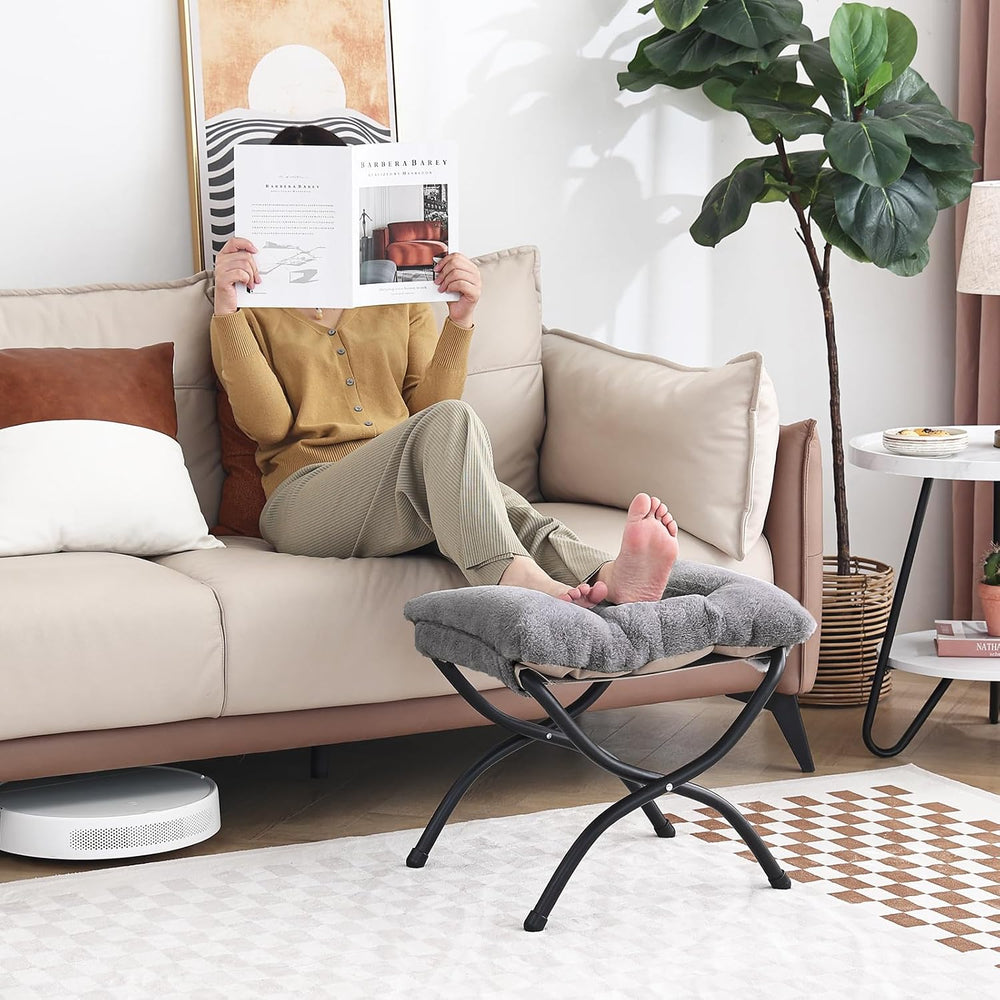Folding Ottoman, Foldable Footrest Stool, Portable Small Foot Stool for Couch...