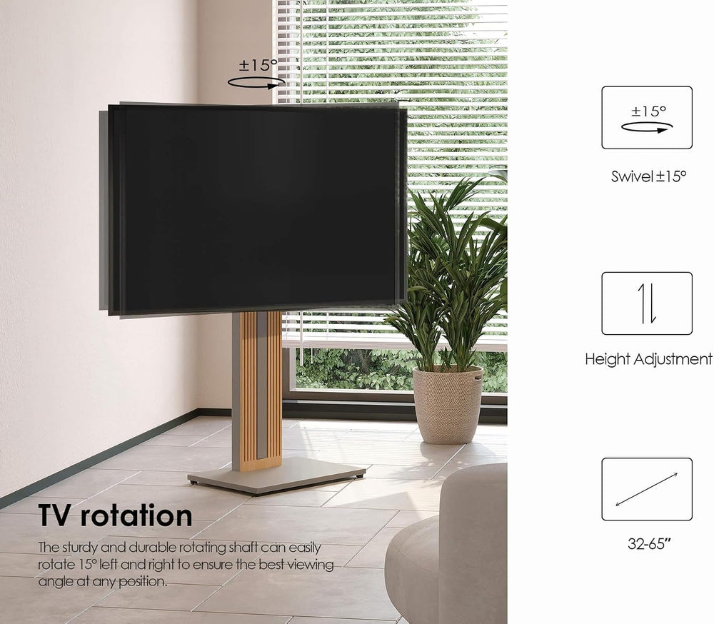 FITUEYES Floor TV Stand for 32-65" TV with Hidden Back Storage,Morandi G...