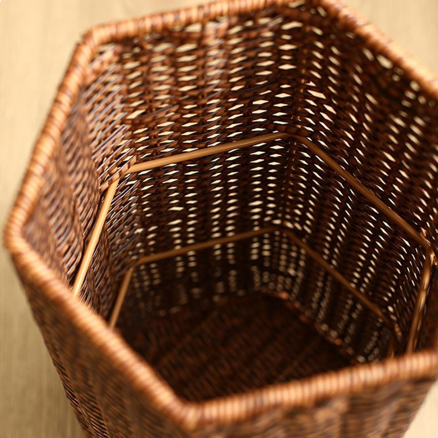 Organizer Umbrella Rack Sturdy Trendy Portable Decor Handwoven Basket Storage Bucket for Hallway Housewarming Gift Entryway, Hexagon