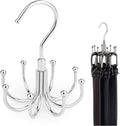 ZEDODIER Belt Hanger, 2 Pack Rotatable Belt Rack Closet Accessories Organizer, Maximum 24 Storage Capacity, Hanging Holder Storage Hook for Belt, Bra, Tank Top, Tie, Scarf, Purse, Silver